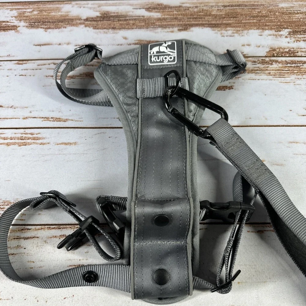 Kurgo Journey Air Dog Harness Gray Size Large No-Pull Chest Plate Padded